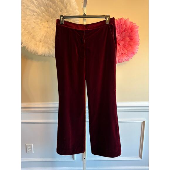 STELLA MCCARTNEY NWT BURGUNDY VELVET PANTS SIZE 46 IT/10 US